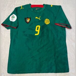 Puma Home Cameroon Soccer Jersey Men M Samuel Eto'o Africa World Cup 2006 Rare
